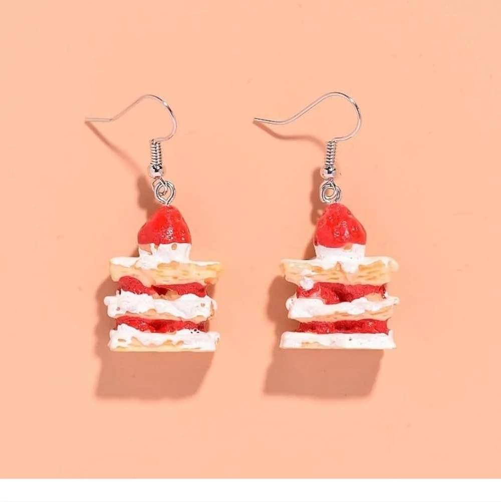 Strawberry Cake Slice Earrings
